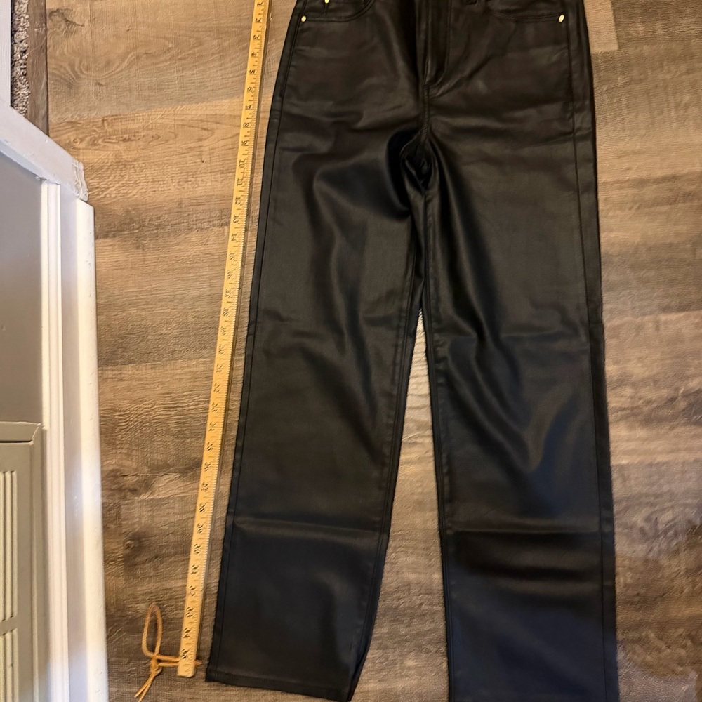 Ann Taylor Black Faux Leather Trousers